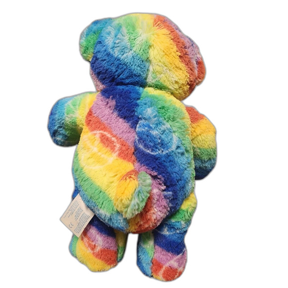 Build A Bear Workshop Rainbow Peace Sign Bear Stuffed Plush Animal 15" - Picture 2 of 7